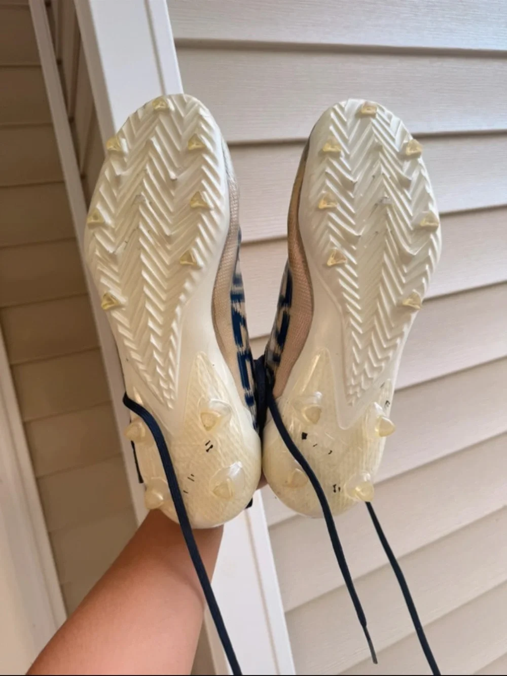 adidas men’s  White and Blue Adizero Soccer Cleats